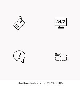 E-commerce line icon set