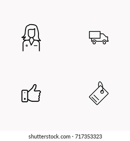 E-commerce line icon set