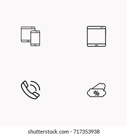 E-commerce line icon set