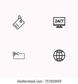 E-commerce line icon set