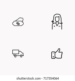 E-commerce line icon set