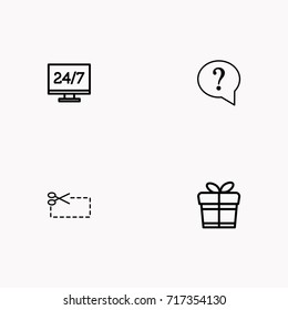 E-commerce line icon set