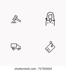 E-commerce line icon set