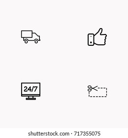 E-commerce line icon set