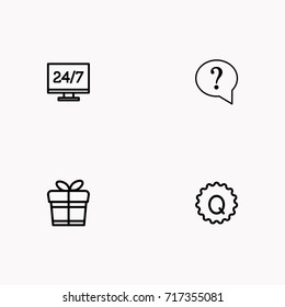 E-commerce line icon set