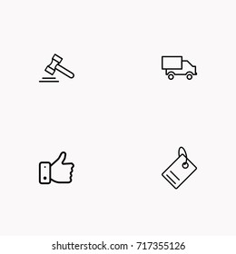 E-commerce line icon set