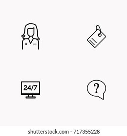 E-commerce line icon set