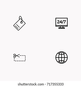 E-commerce line icon set