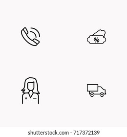 E-commerce line icon set