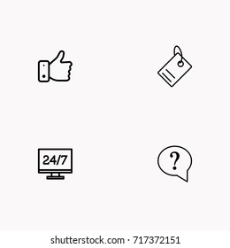 E-commerce line icon set