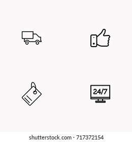 E-commerce line icon set