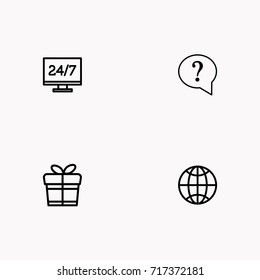 E-commerce line icon set