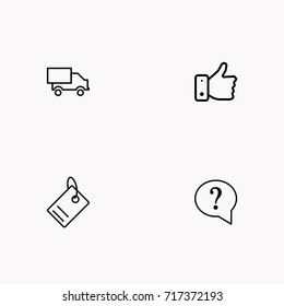 E-commerce line icon set