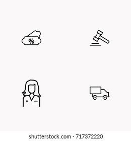 E-commerce line icon set