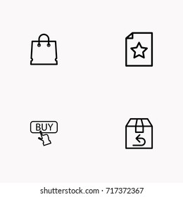 E-commerce line icon set