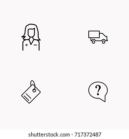 E-commerce line icon set