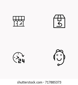 E-commerce line icon set