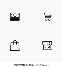 E-commerce line icon set