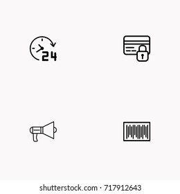 E-commerce line icon set