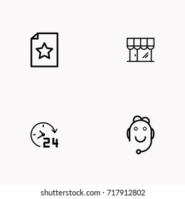 E-commerce line icon set