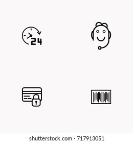 E-commerce line icon set