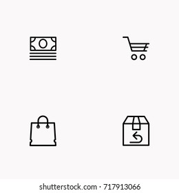E-commerce line icon set