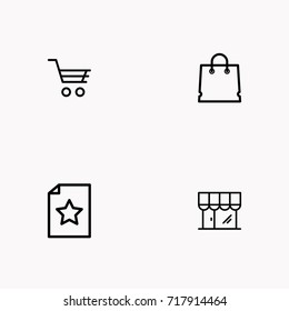 E-commerce line icon set
