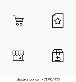 E-commerce line icon set