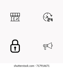 E-commerce line icon set