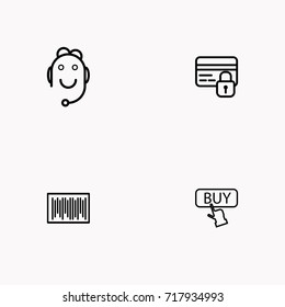 E-commerce line icon set