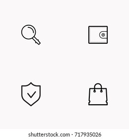 E-commerce line icon set