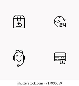 E-commerce line icon set