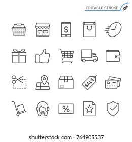 E-commerce line icons. Editable stroke. Pixel perfect.