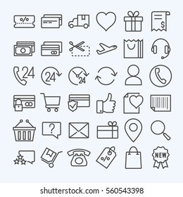 E-commerce  line icons set