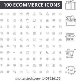 Ecommerce line icons, signs, vector set, outline illustration concept 