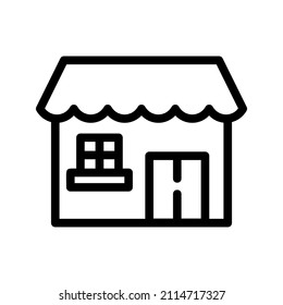 Icono vectorial de línea de comercio electrónico , contorno , para entrega de caja de regalo de descuento de tienda en línea y otros