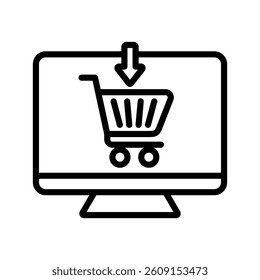 Ecommerce Line Vector Illustration On White Background.