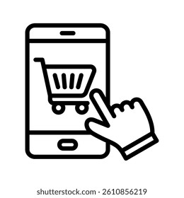 Ecommerce Line Vector Illustration On White Background.