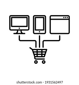 e-Commerce. Line vector. Isolated on white background.