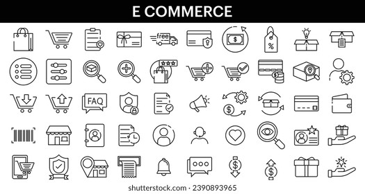 E-Commerce line web icon set. Outline icons collection. Vector illustration