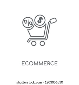 Ecommerce linear icon. Ecommerce concept stroke symbol design. Thin graphic elements vector illustration, outline pattern on a white background, eps 10.