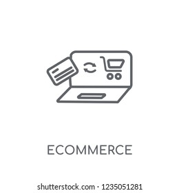 Ecommerce linear icon. Modern outline Ecommerce logo concept on white background from e-commerce and payment collection. Suitable for use on web apps, mobile apps and print media.