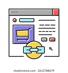 e-commerce link building color icon vector. e-commerce link building sign. isolated symbol illustration