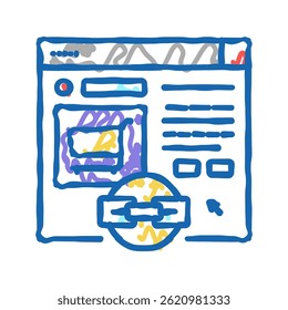 e-commerce link building doodle icon esboço vetor. e-commerce link building sign. ilustração de símbolo isolado