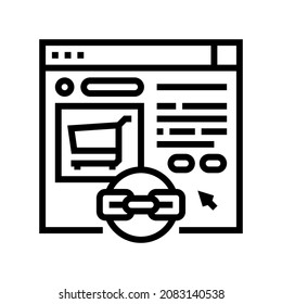 e-commerce link building line icon vector. e-commerce link building sign. isolated contour symbol black illustration
