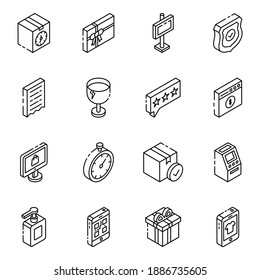 
Ecommerce and Logistic Solid Isometric Icons Pack 