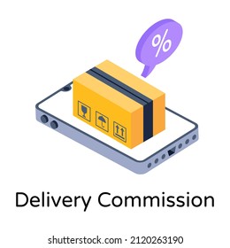 Ecommerce logistics in isometric trendy icon 

