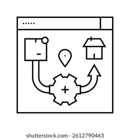 ecommerce logistics logistic manager line icon vector. ecommerce logistics logistic manager sign. isolated contour symbol black illustration