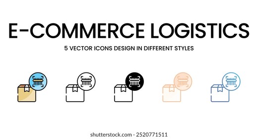 Conjunto de iconos vectoriales de logística de comercio electrónico listo para usar para Web y App móvil