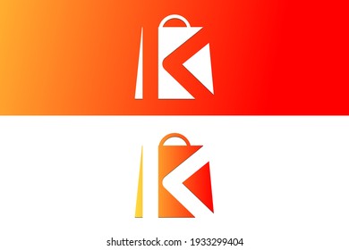 letra de diseño del logotipo ecommerce k foto Vector